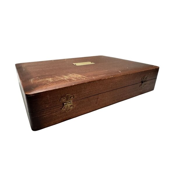 Vintage Naken`s Flatware Anti-Tarnish Silverware Wood Storage Chest - Picture 6 of 10